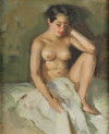 JOSÉ CRUZ HERRERA, "Mujer desnuda" y "Odalisca", Pareja de