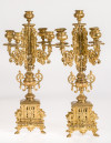 Pareja de candelabros Napoleón III de bronce dorado, Franci