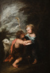 BARTOLOME ESTEBAN MURILLO, "Abrazo del Niño Jesús y san Jua