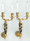 Pareja de apliques de dos luces estilo Napoleón III, S.XX