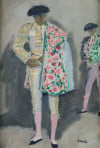 EDUARDO GARCIA BENITO, "Torero en pie con capote rosa al ho