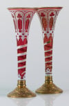 Dos copas de cristal estilo Biedermeier, S. XX