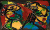 KAREL  APPEL, "Sin título", Acrílico y tintas sobre papel p