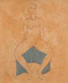 RAMÓN  HERREROS, “Pareja de desnudos femeninos”, 1999, Té