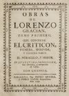 "LORENZO" BALTASAR GRACIÁN, "Obras de Lorenzo Gracian" Tomo