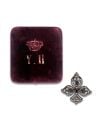 BROCHE FLOR DE LIS, MM. S. XIX, EN ORO Y PLATA CON DIAMANTE