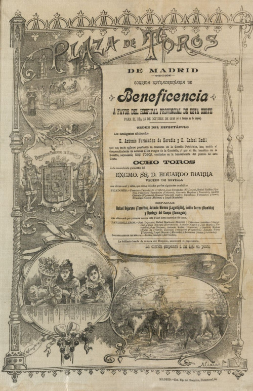 "Cartel de beneficiencia", 1898, Impresión sobre tela