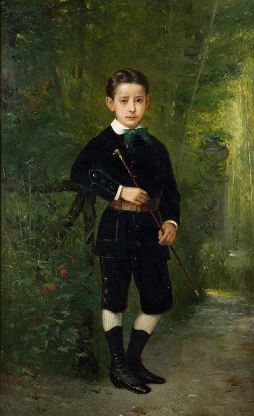 ESCUELA ESPAÑOLA Ppios.S.XX, "Retrato niño", Óleo sobre lie