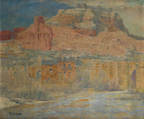 CARLOS LEZCANO, "San Estéban de Gormaz (Soria)", 1928, Óleo