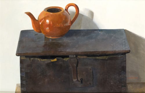 JESÚS CAULONGA PEREIRA, "Bodegon", 1977, Óleo sobre tabla