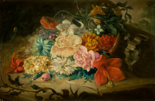 MIGUEL PARRA ABRIL, "Flores", Óleo sobre tabla