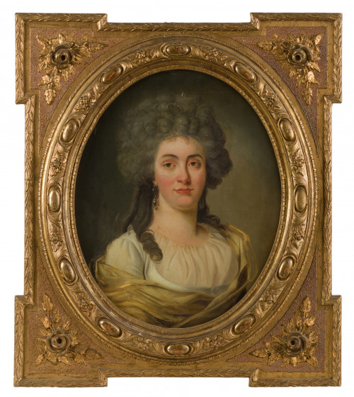 ESCUELA FRANCESA S.XVIII/S. XIX, "Retrato de dama", Óleo so