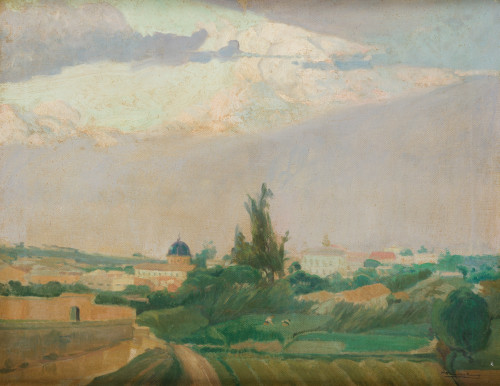 TOMAS MURILLO RAMS, "Paisaje valenciano", Óleo sobre lienzo