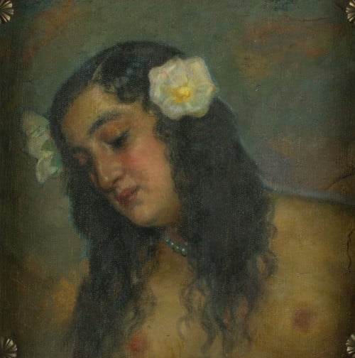 ESCUELA ESPAÑOLA S. XIX, "Ondina", Óleo sobre lienzo