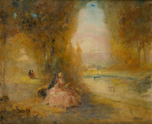 FRANCISCO POVO PEIRÓ, "Romance", Óleo sobre lienzo