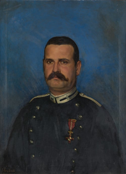 JULIO PERIS BRELL, "Retrato de militar", 1893, Óleo sobre l