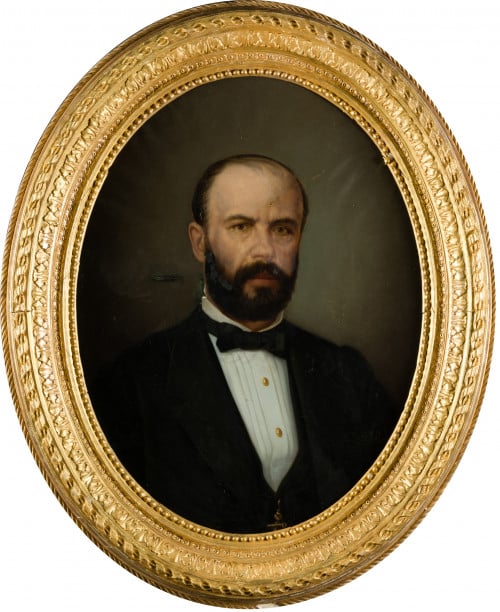 ESCUELA ESPAÑOLA S. XIX, "Retrato de caballero", Óleo sobre