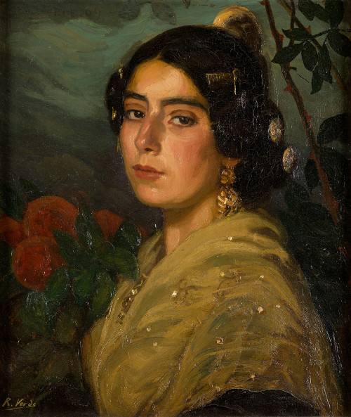 RICARDO VERDE RUBIO, "Belleza valenciana", Óleo sobre lienz