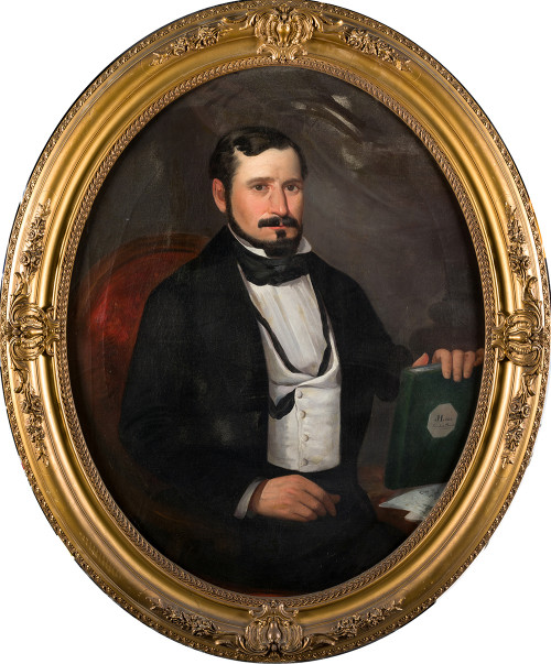 SÁNCHEZ RAMOS  S.XIX, "Retrato de caballero", 1854, Óleo so