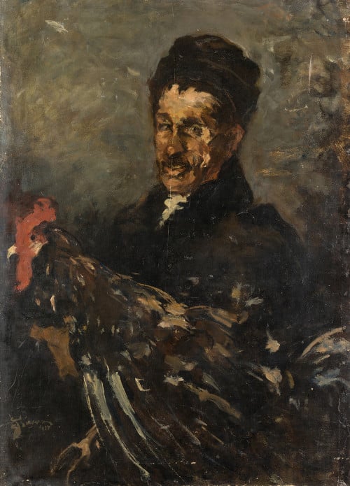 EUSTACHE GRÉGOIRE STOENESCO , "Figura masculina con gallo",