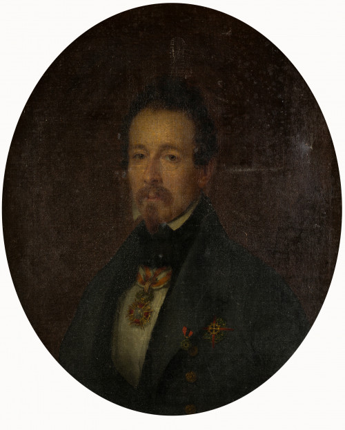 ESCUELA ESPAÑOLA S. XIX, "Retrato de Caballero", Óleo sobre