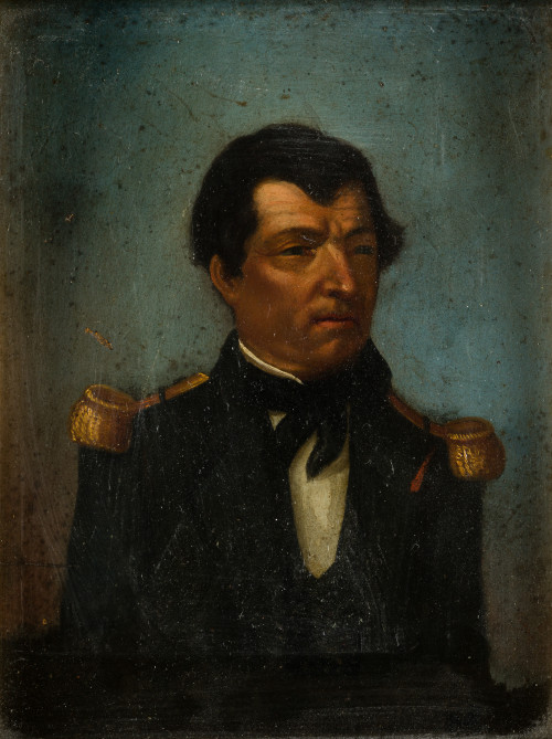 ANÓNIMO S.XIX/S.XX, "Retrato de caballero", Óleo sobre tabla