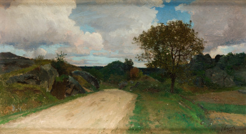 JUAN ESPINA Y CAPO, "Paisaje campestre", 1897, Óleo sobre t