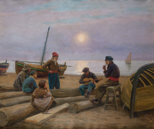 DIONISIO  BAIXERAS, "El descanso de los pescadores", 1933,