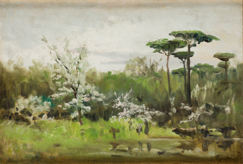 JOAQUIN VAYREDA, "Paisaje", c. 1881, Óleo sobre lienzo