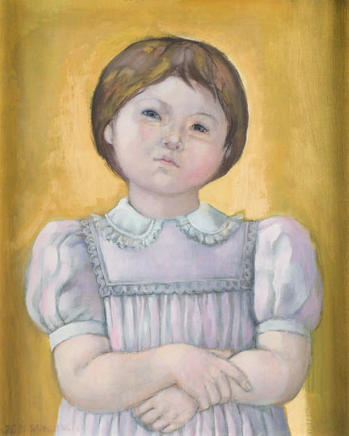 PEPI SÁNCHEZ, "Niña con los brazos cruzados", 1962, Óleo so