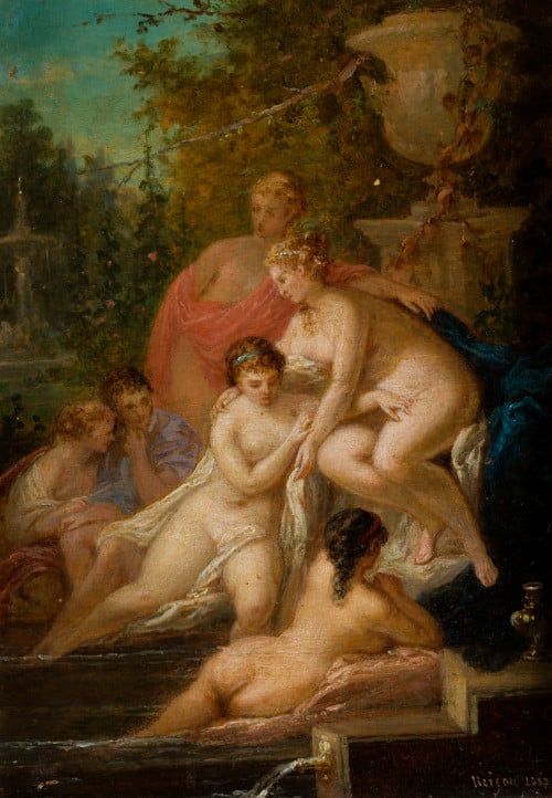 FRANCISCO REIGON Act. 1840, 1884, "El baño de Diana", 1882,