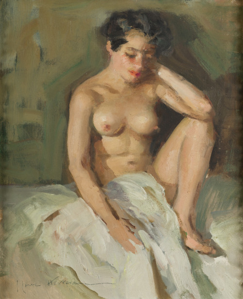 JOSÉ CRUZ HERRERA, "Mujer desnuda" y "Odalisca", Pareja de