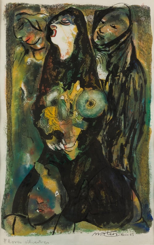 FRANCISCO MATEOS GONZÁLEZ, "Flores silvestres", 1963, Técni