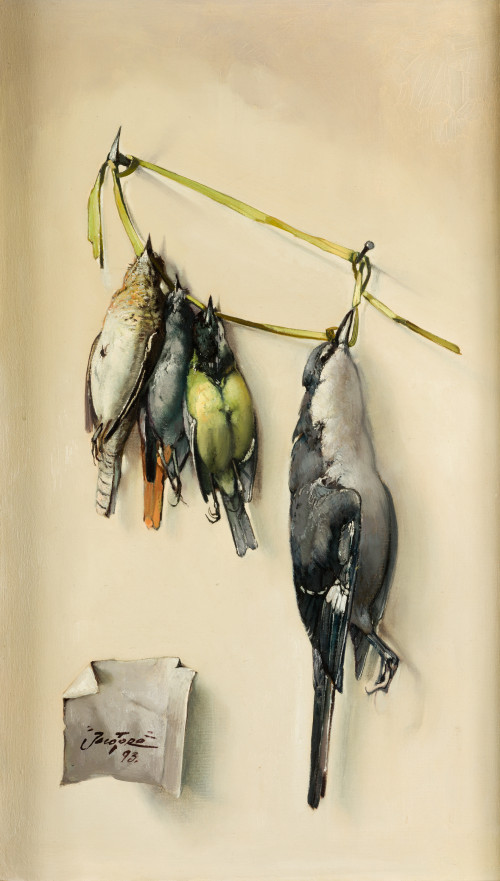 PACO TORO, "Aves", 1993, Óleo sobre lienzo