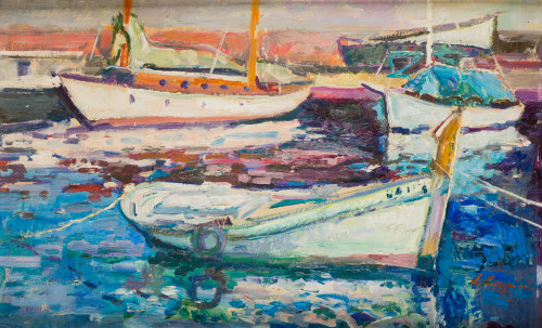 LLUIS CANALS, "Marina", 1975, Óleo sobre táblex