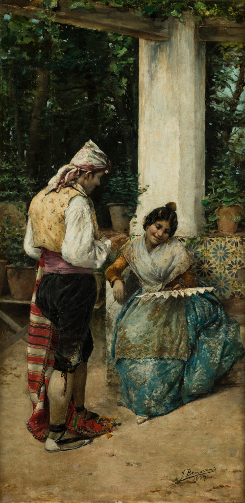 JOSÉ BENAVENT CALATAYUD, "El abanico de la novia", 1889, Ól