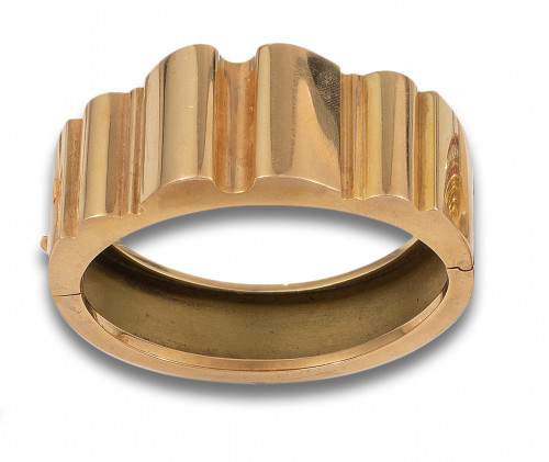 BRAZALETE GALLONADO DE ORO AMARILLO DE 14 KT.