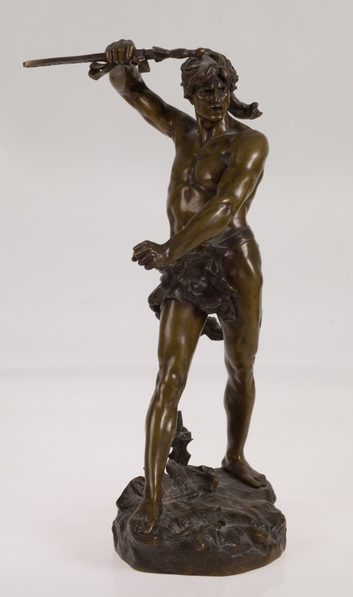 HENRI DESIRE GAUQUIE, "Vae Victis", Escultura de bronce pat