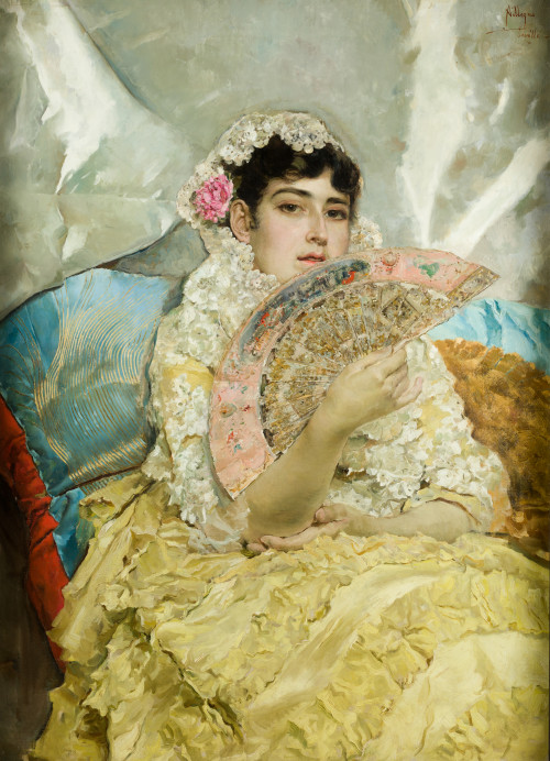 JOSÉ VILLEGAS CORDERO, "Sevillana con mantilla blanca y aba