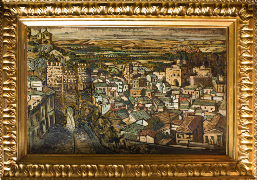 AGUSTÍN HERNÁNDEZ SANZ, "Vista de Toledo", 1962, Óleo sobre