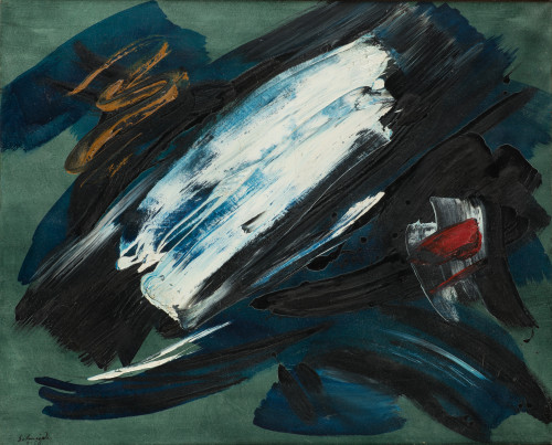 GERARD SCHNEIDER, "7C", 1956, Óleo sobre lienzo