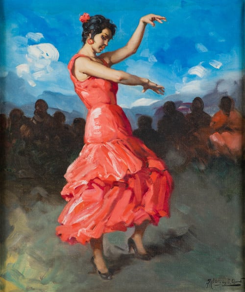 FRANCISCO RODRÍGUEZ SANCLEMENT, "Bailaora de flamenco", Óle