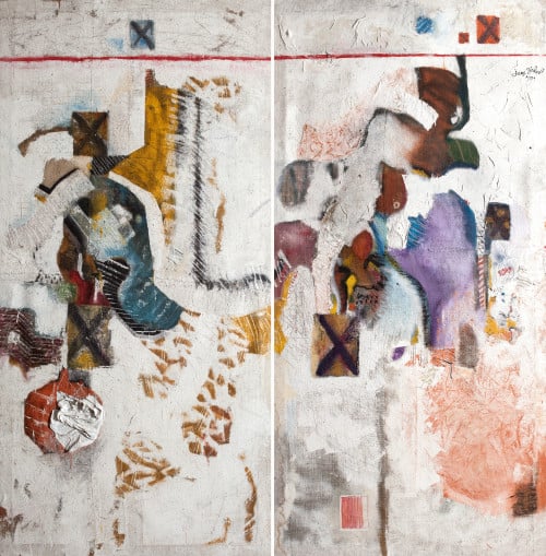 JORGE GIRBAU, "Sin título", 1984, Díptico, técnica mixta y 