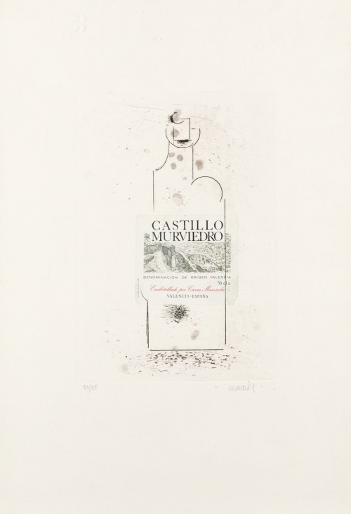 MANOLO VALDES, "Castillo de Murviedro", Grabado y collage