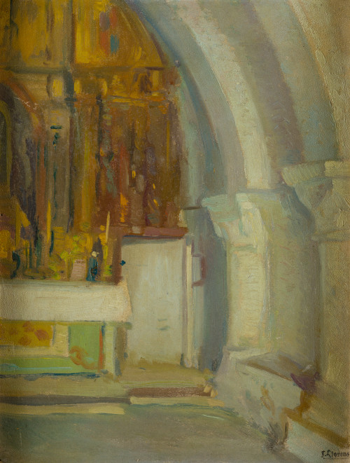 FRANCISCO LLORENS DIAZ, "Interior de la Iglesia de la Lanza