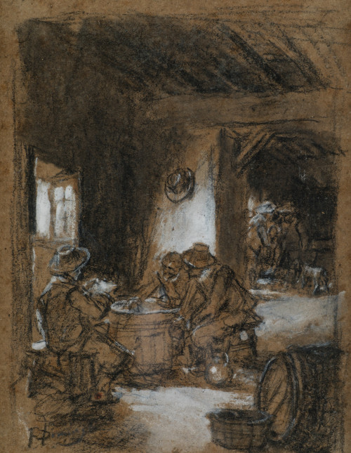 FRANCISCO DOMINGO Y MARQUÉS, "Interior de taberna", Carbonc