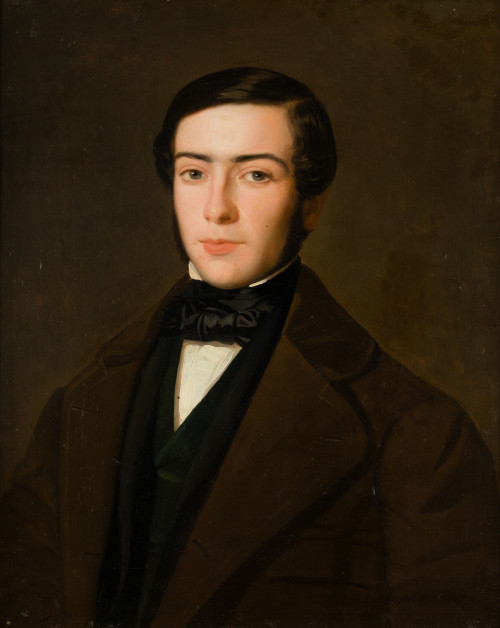 RAFAEL TEJEO, "Retrato de caballero", 1849, Óleo sobre lien