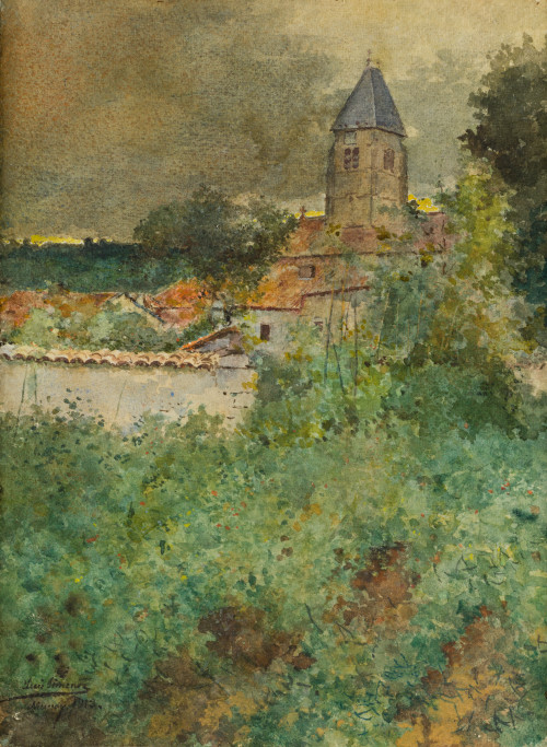 LUIS JIMENEZ ARANDA, "Vista de Mussey-sur-Marne”, 1913, Acu