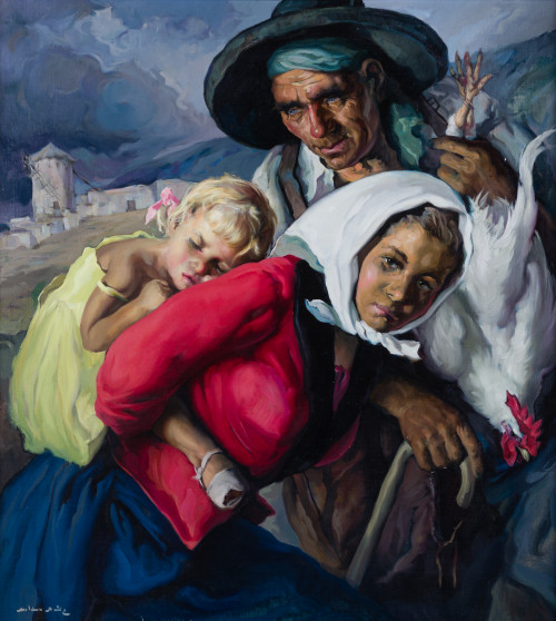 EMILIO MOLINA NUÑEZ, "Familia con gallo"