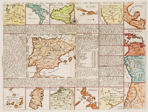 HENRI ABRAHAM  CHATELAIN, "Mapa de España y de los Principa